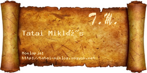 Tatai Miklós névjegykártya